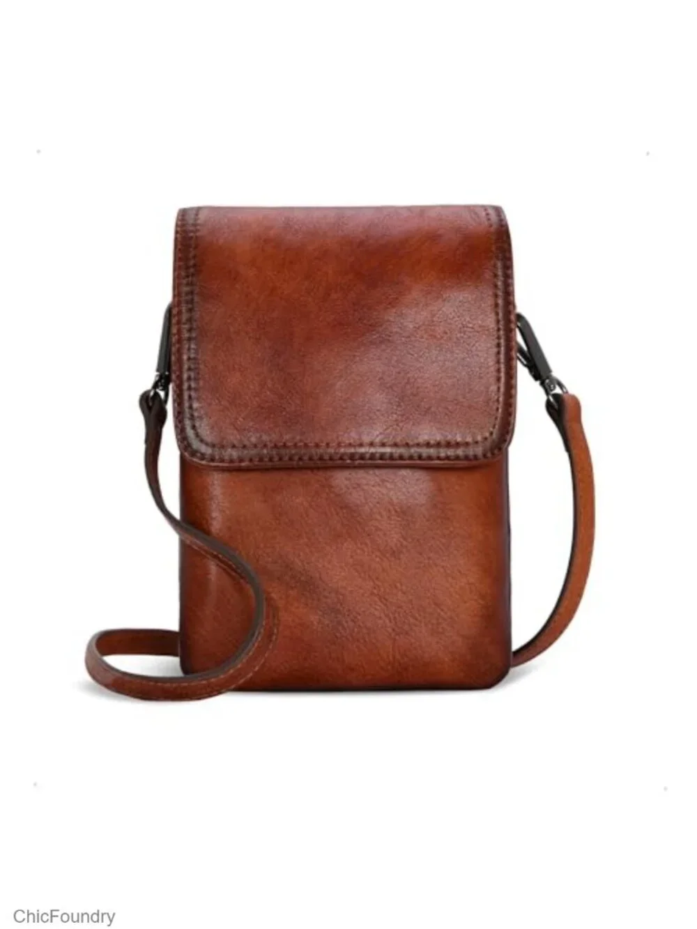Genuine Leather RFID Blocking Small Crossbody Bag for Travel